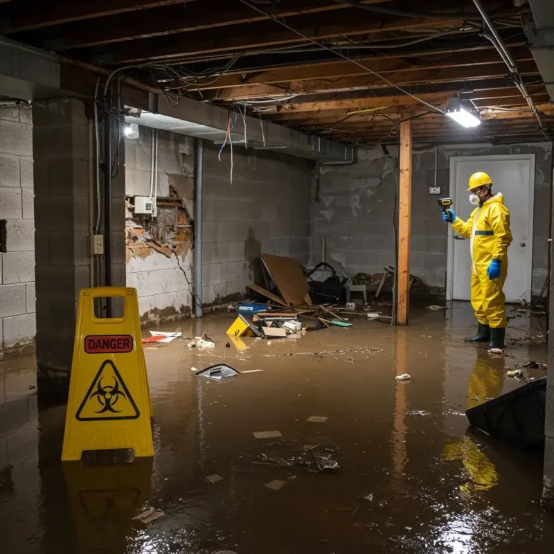 Flooded Basement Electrical Hazard in Escambia County, FL Property