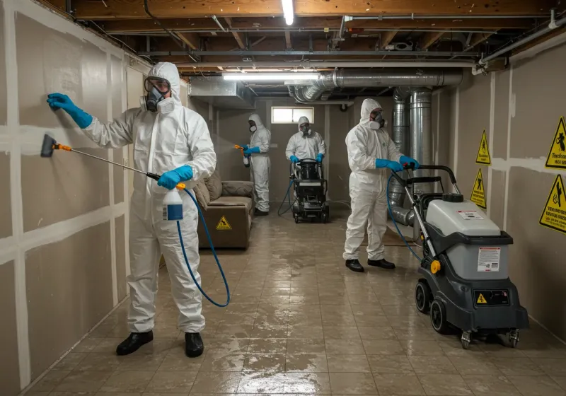 Basement Moisture Removal and Structural Drying process in Escambia County, FL